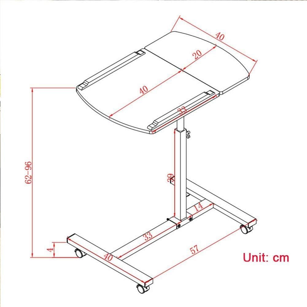 Mesa Auxiliar para sofá con Ruedas y Altura Ajustable, Escritorio portátil para portátil para Cama, Uso médico, hospitalario y doméstico, con portavasos, para estudiar, Leer y Toma