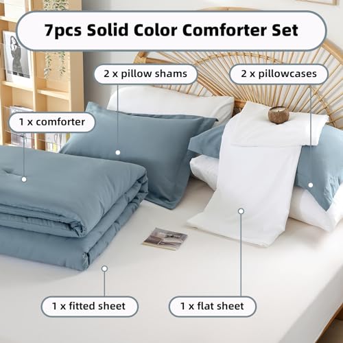 Image of weigelia Full Comforter Set with Sheets - 7 Pieces Bed in a Bag Full