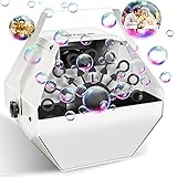 Professional Bubble Machine 4500+ Bubbles with Quiet Motor, Automatic Durable Metal Bubble Blower for Christmas, Parties, Wedding, Disco, Stages , White Bubble Maker for Indoor Outdoor Party