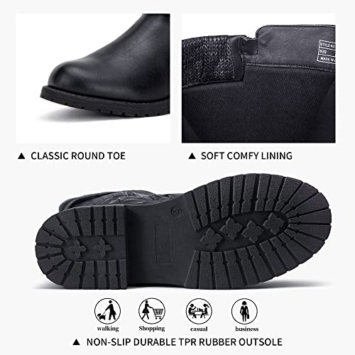 Jeossy Women's 945 Riding Boots, Knee High Boot, Black, Size 8.5 Us-Knitting Wool Calf(Djy945 Black 08.5) #TOP5