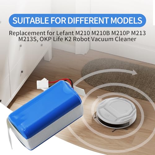 Image of 12.8V Battery Replacement for Lefant M201 M210S M210 M210B M210P M213 M320 | for OKP Life K2 K3 K4 K5 K7 K8 Robot Vacuum Cleaner PN: IFR-18650-4S1P C465-J5-4S1P IFR18650-4S1P-A2 Upgrade Battery 2000mAh