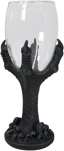 Ebros Gótico Dragón Garras 8oz Copa de vino Copa de Cáliz Serveware Figura Halloween Medieval Calabozos y Dragones Alquimia Magia Oscura