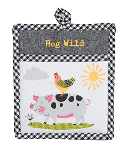 Kay Dee Designs Farm Charm Pig Pocket MITT Pot Holder, 8 x 10, Various