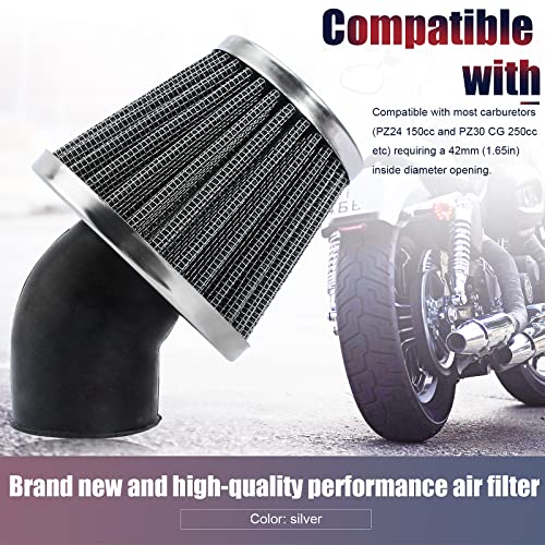 Image of 41mm 42mm 43mm 1.65inch Filter 45 Degree Angled for 125cc-150cc 200cc 250cc ATV Quad Scooter Gokart Moped Chopper Pit Dirt Pocket Mini Super Bike GY6 PZ24 PZ30 CG 1.65in