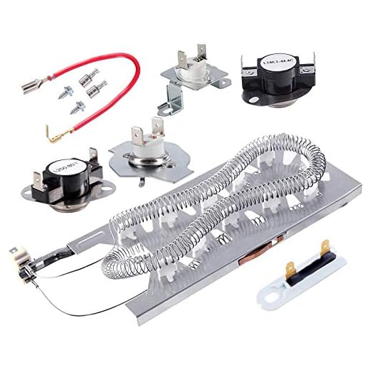 3387747 Dryer Heating Element & 279816 Thermostat Kit & 279973 3392519 Thermal cut-off Fuse Replacement Compatible with Kenmore, Samsung, Whirlpool, KitchenAid electric dryers and more