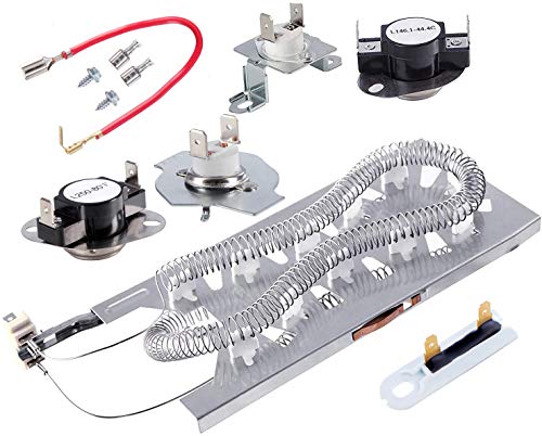 3387747 Dryer Heating Element & 279816 Thermostat Kit & 279973 3392519 Thermal cut-off Fuse Replacement Compatible with Kenmore, Samsung, Whirlpool, KitchenAid electric dryers and more. by MONKEMON - Used condition - US$30.02