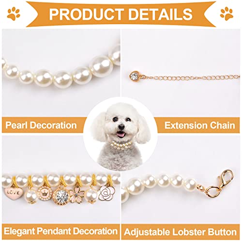 Collier de perles pour animaux ajustement anti-serrage avec strass brillants L - 3