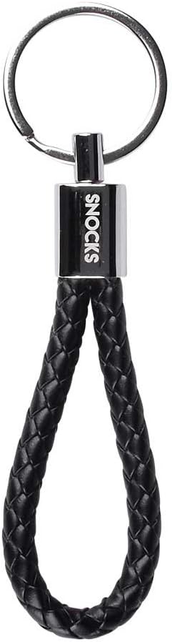 Snocks Keychain Key Chain Fob Tag Pendant Gravure Leather Car Wood Women Men Gift House Ring Elegant Stylish Black Plush Bag Key Ring Grip Strap Simple