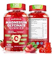 Magnesium Glycinate Gummies 600mg – Sugar Free Magnesium &amp; Potassium Dietary Supplement with Vita...