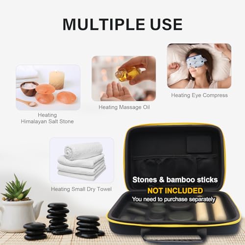Goodtar Hot Stones Massage Warmer | Professional Massage Stone Heater w/Temp Controller | Portable Heating Stone Massager for Home Spa Muscle Relax Therapy, Hot Stone Heater Case Only(NO Stone) 110V