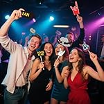 SUNBEAUTY 18 Pcs Rock and Roll Birthday Party Decorations Music Note Guitar Star Photo Booth Props Music Theme Party Supplies - Image 4