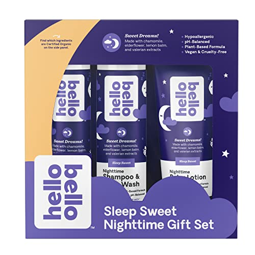 Image of Hello Bello Sleep Sweet Nighttime Gift Set with Shampoo & Body Wash, Bubble Bath and Lotion | Hypoallergenic, Vegan, and Cruelty Free for Babies and Kids