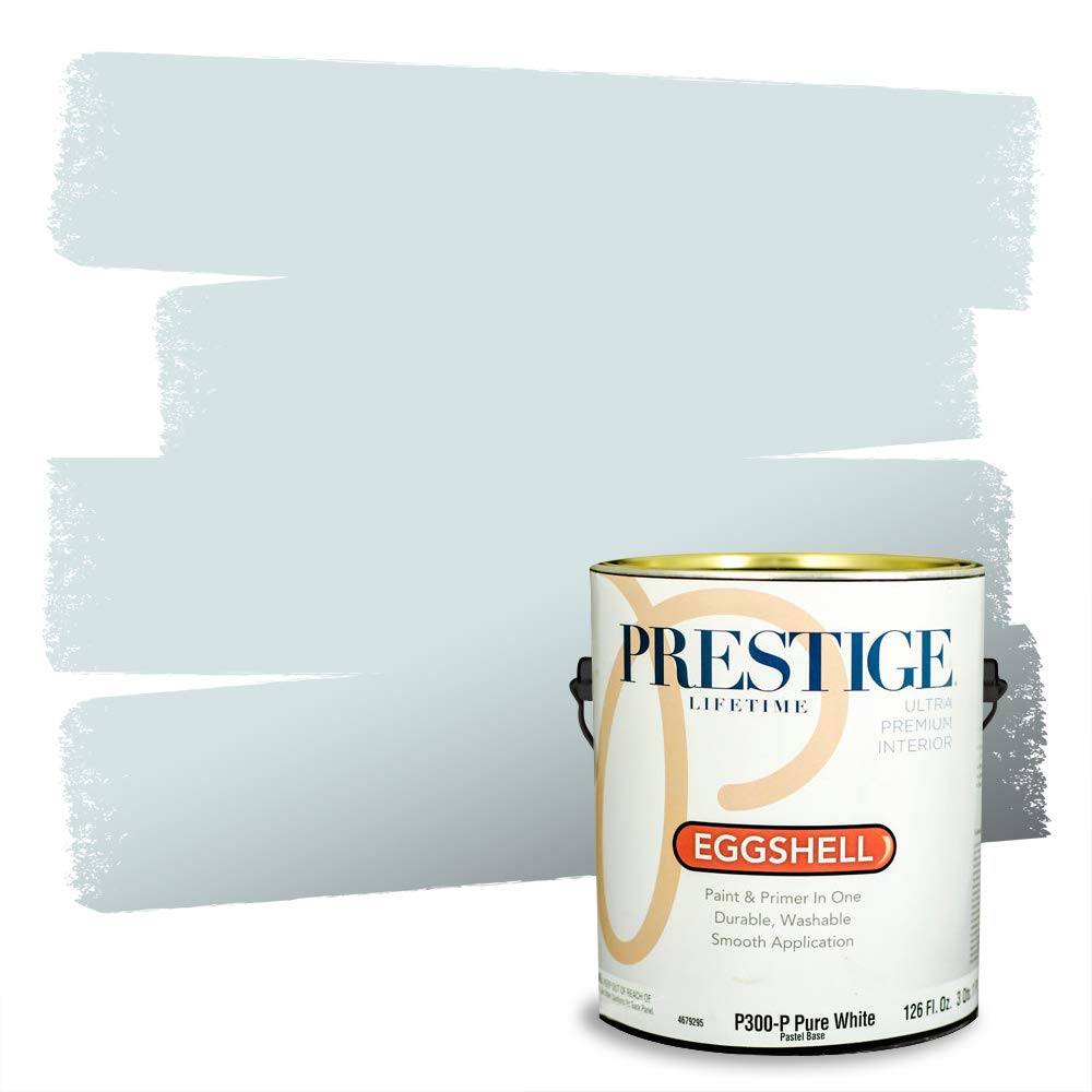 PRESTIGEPaints Interior Paint and Primer In One, 1-Gallon, Eggshell, Comparable Match of Benjamin Moore* Polar Ice*