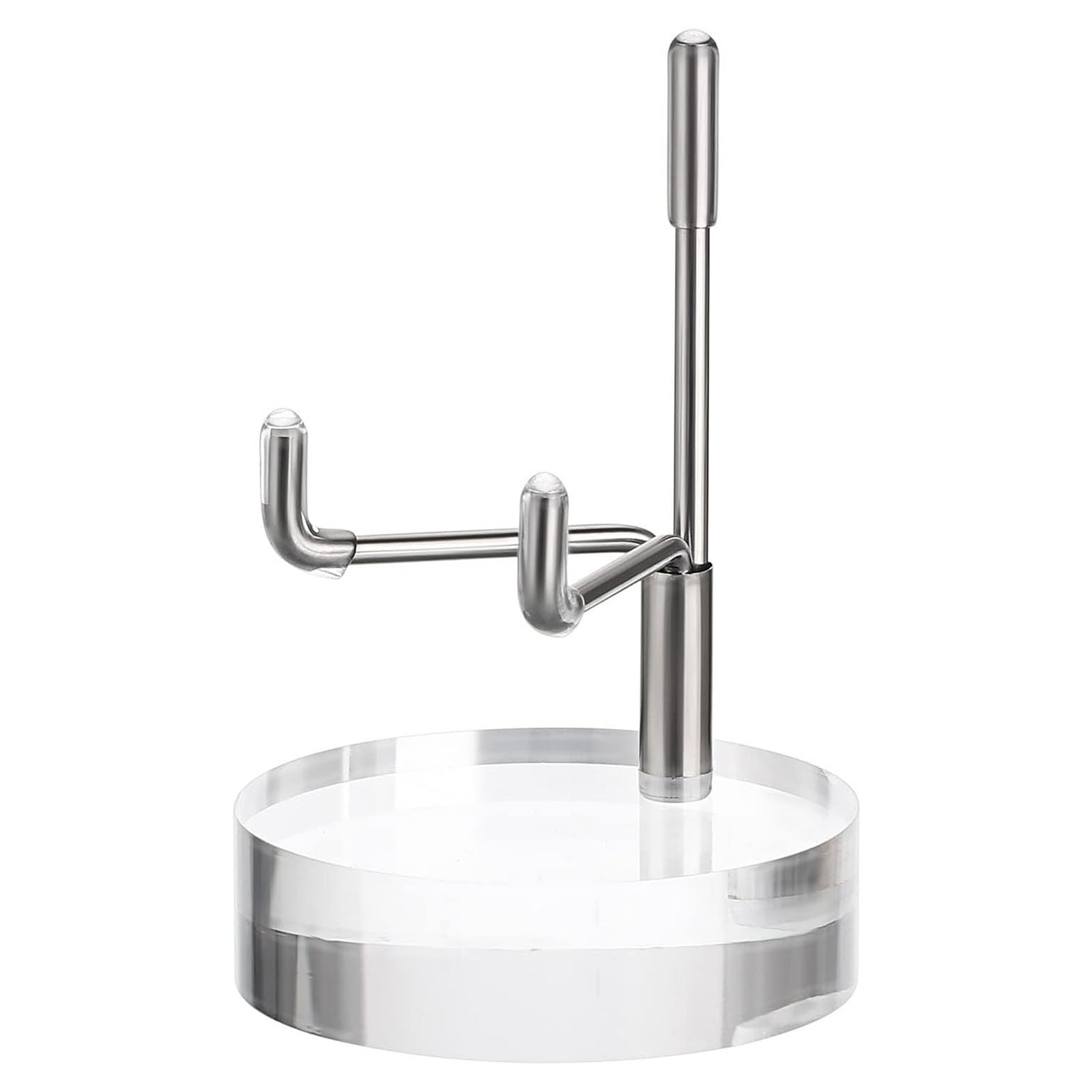 Porte-monnaie présentoir haut de gamme en métal et socle transparent aspect cristal