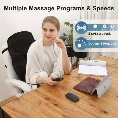 Slothmore Back Massage Chair Pad With Heat, 10 Vibration Nodes Massage Seat Cushion, Back Massager For Release Stress And Fatigue For Office Home Use #TOP3