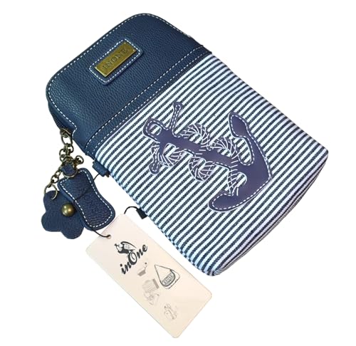 Anchor Crossbody Bag Nautical iPhone Cell Phone Purse Bag PU Leather Canvas Handbag for Smartphone Credit Card Passport Keys4
