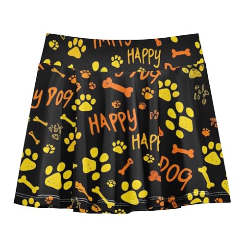 Dog Paw Prints Athletic Shorts for Girls Skorts Kids Tennis Skirts Fun Cute Teen Skirt 3t