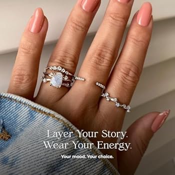 【Moon Magic】Everflow ホワイトサファイアリング Moon Magic - Opal & Moonstone Ring - Flow/Real 925 Sterling