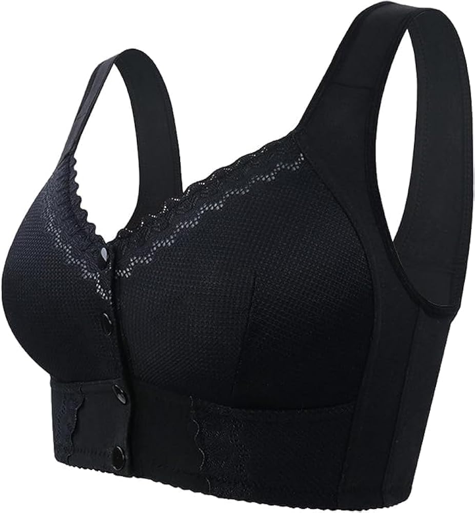K*様 アブラーズ a-bra:z Have a Good Time 2011 Glamorise Zip Up Front-Closure Wire-free Sports Bra - Black