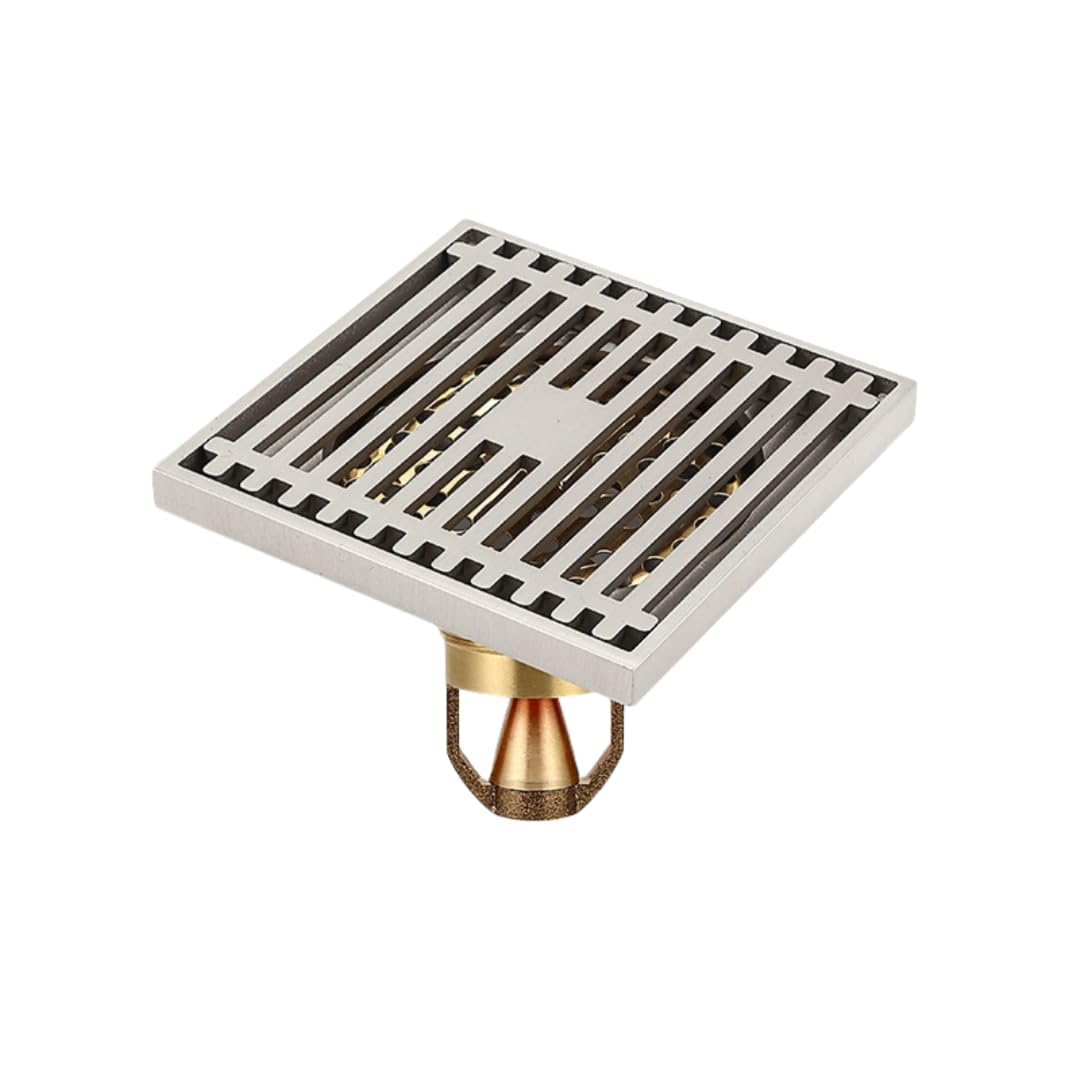KJdxfhFH Bathroom floor drains, Invisible Floor Drain Pure Copper Washing Machine Deodorizing(Nickel Brushed Single Use,Magnetic levitation)