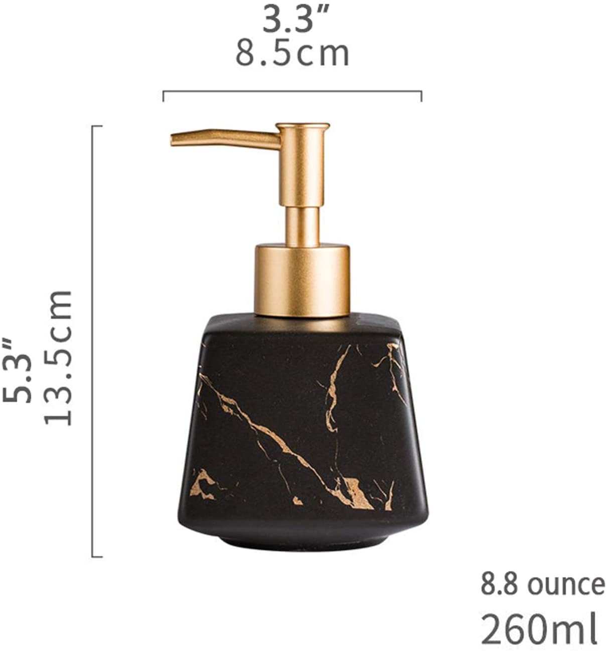 Dispenser di sapone per le mani ricaricabile per bagno dell'hotel, bagno, cucina, dispenser di sapone in ceramica, dispenser di sapone da bagno, dispenser di lozione per doccia con texture unica.