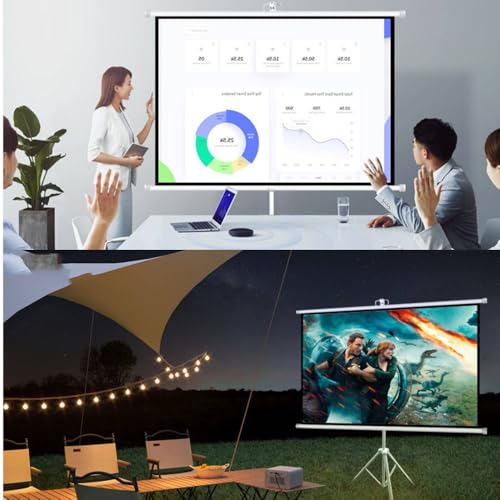 Pantalla portátil proyector 72 pulg 4:3 con trípode miniatura 6