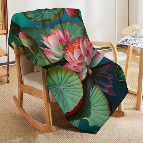 Jeté de canapé résistantes et anti-décoloration Lotus en flannel douce - 8