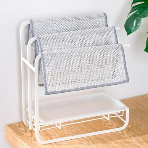Image of 10-Piece Steel Wire Dishwashing Cloth Set - Non-Scratch Double-Layer Scrub Pads for Cleaning Dishes, Sinks & Stove Tops - Wet & Dry Use Kitchen Rags