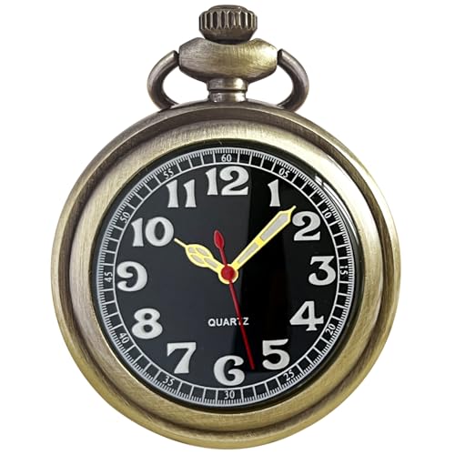 Image of Vintage Quartz Pocket Watches for Men with Chains, Analog Pocket Watch for Women, Gifts for Dad /Grandpa Gifts for Him for Birthday