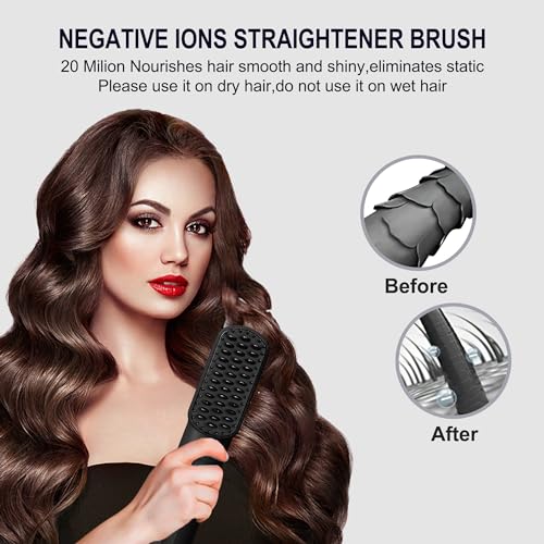 Portable Cordless Hair Straightener Brush - 3 Heat Levels, Fast Heating - Image 6