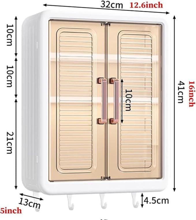 UGU ZONE Multi-Purpose Wall Mounted Storage Rack for Bathroom & Kitchen | Space Saving Organizer Shelf Cabinet for Bedroom, Office & Home | Easy Assembly Plastic Storage Stand 3