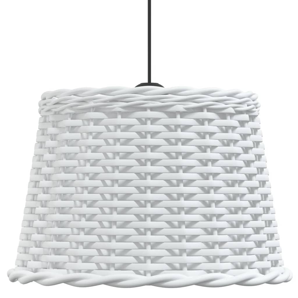 Paralume bianco, diametro 40 x 26 cm, vimini, paralume a sospensione per attacco E27, effetto intrecciato, paralume di ricambio per soggiorno, sala da pranzo