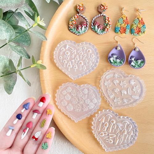 Comparison: Best Mini Oven For Polymer Clay 9 KEOKER Fall Polymer Clay Molds, Mushroom Polymer Clay Silicone Molds, Polymer Clay Mini Molds, 4pcs Earring Molds for Polymer Clay, Autumn Polymer Clay Molds for Jewelry(Substitute Micro Clay Cutters)