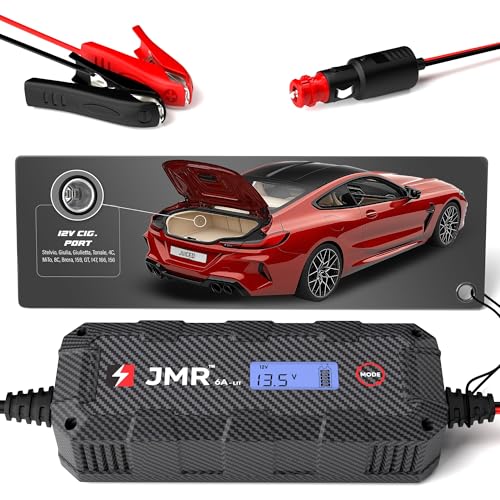 Juice My Ride BMW Battery Charger & Maintainer - 12V, 6A Smart Charger - Compatible with BMW M, X, Z, i Series, Alpina & More - Lithium, AGM, Lead Acid Batteries - Automatic 8-Step Charging Program