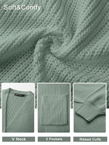 Image of MEROKEETY Long Sleeve Oversized Cardigan Sweaters for Women | Fall Winter Sweaters, Open Front, Chunky Knit, 2026 Casual Work Outerwear with Pockets