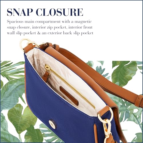Image of Tommy Bahama Women's Crossbody Bag Purse, Flap Shoulder Handbag with Adjustable Strap and Leather Trim