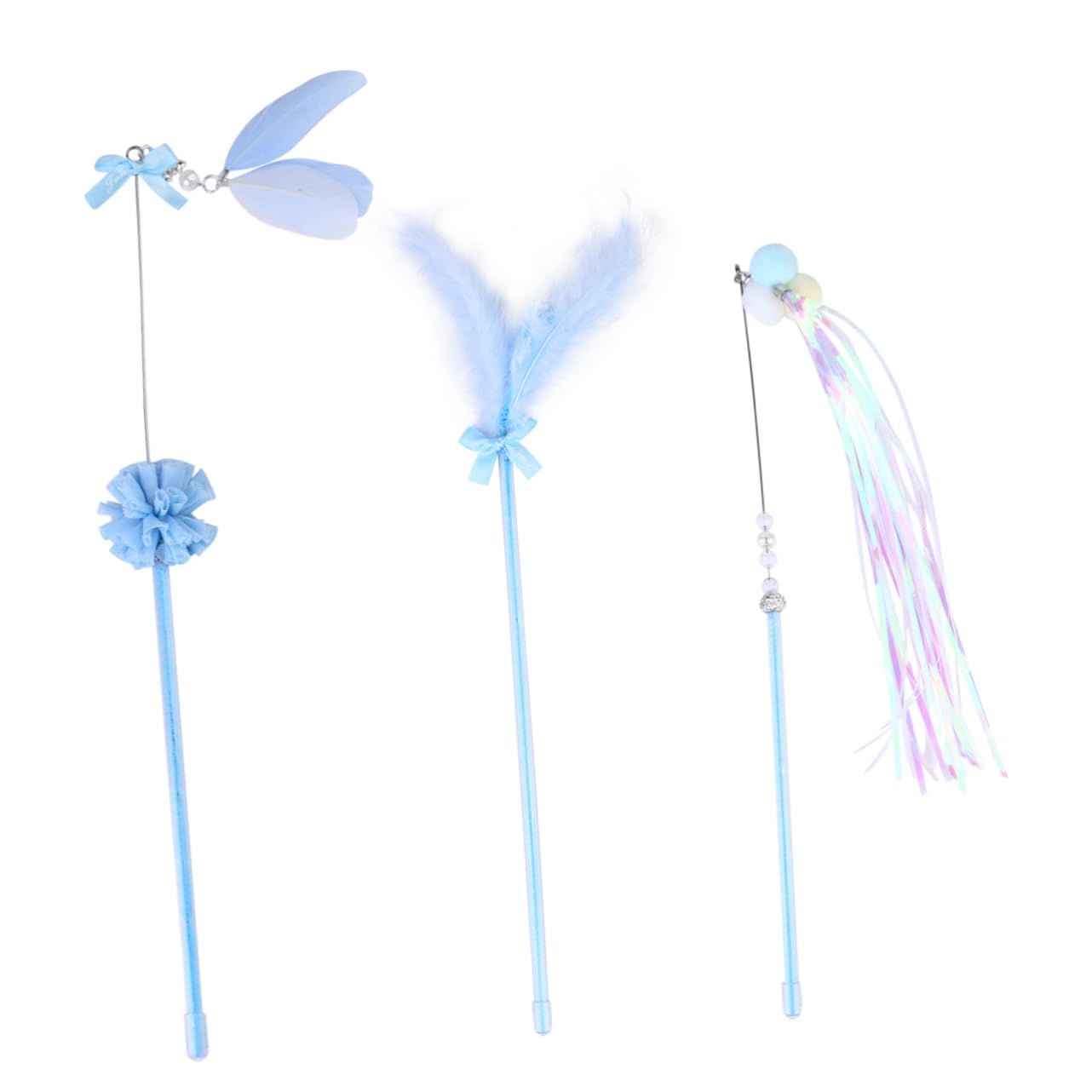 BUGUUYO Kitten Toys Set 3-Piece Acrylic Cat Toys Wand Teaser and Catcher for Interactive Play and Bonding