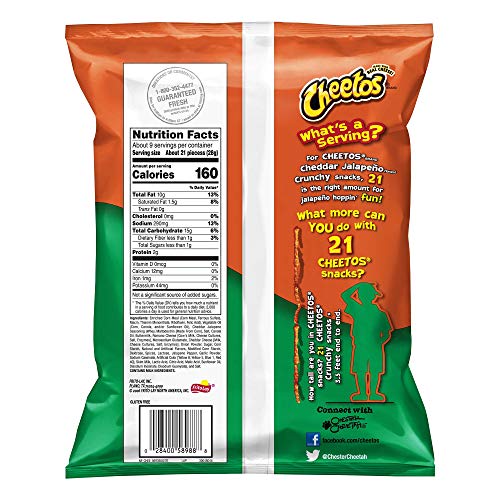 Image of Cheetos Cheddar Jalapeno Crunchy Chester Cheetah, 2 x 226.8 g (Pack of 3)