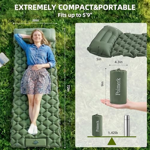 Ultralight Camping Sleeping Pad Mat, Compact Air Mattress for Backpacking - Image 3
