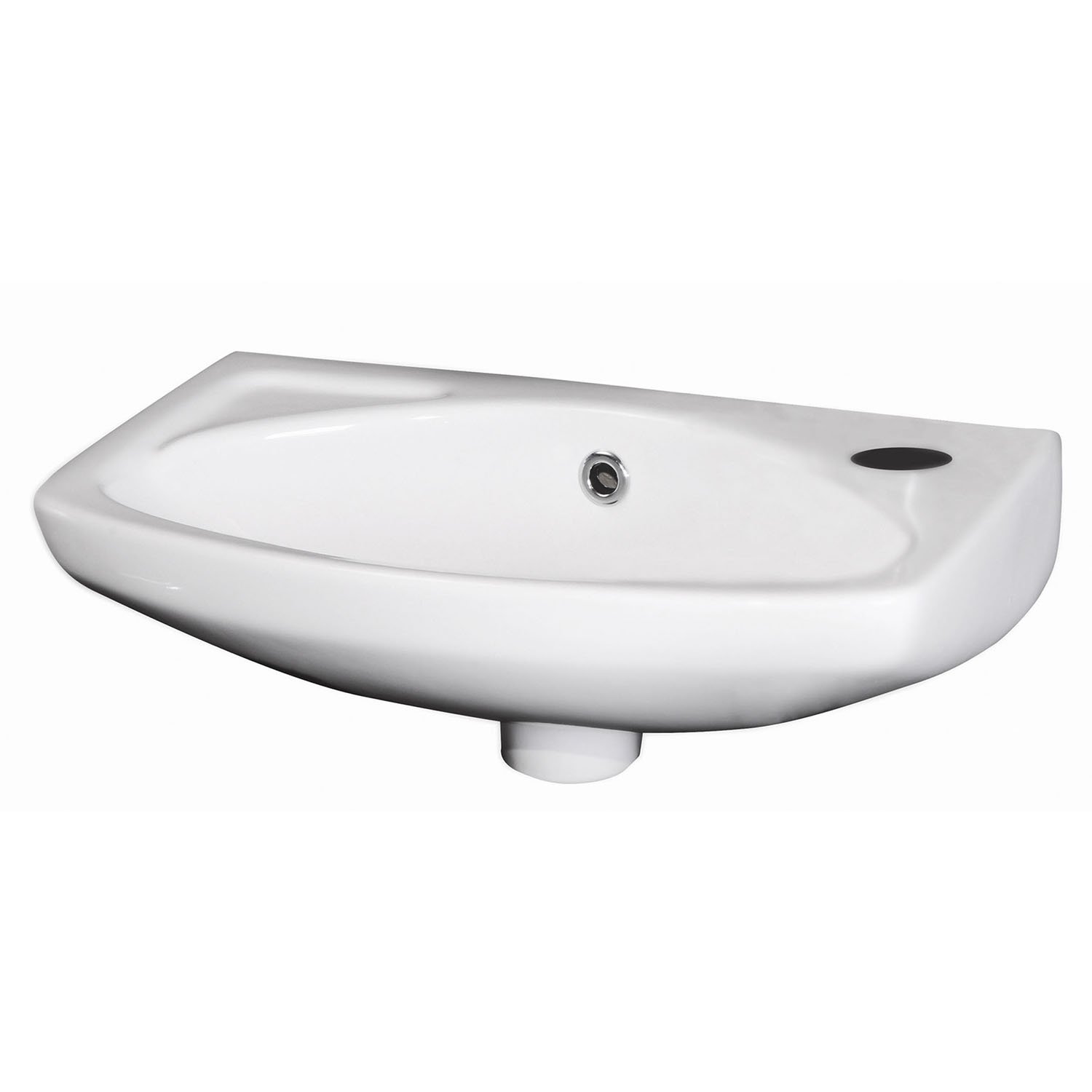 nuie Melbourne 450mm Wall Hung Curved Basin - White - Single Tap Hole