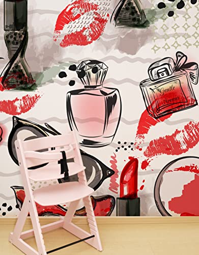 Fashion Cosmetic Make-up Peel and Stick Wallpaper | Removable Wall Mural #6214 (9ft H X 12ft W)