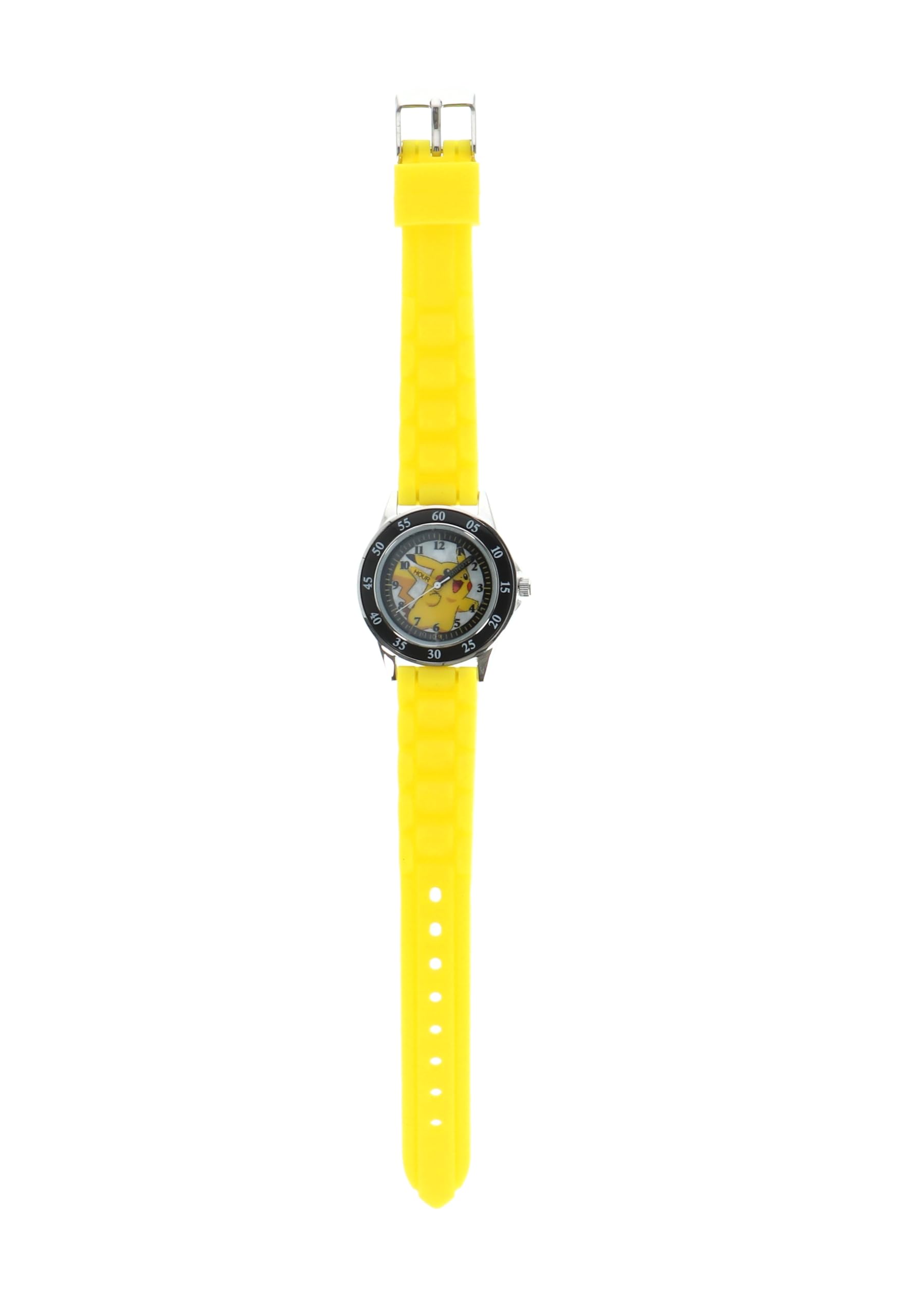 Accutime Orologio analogico per bambini, design Pokemon, con lancette etichettate, cinturino in acrilico leggero, colore giallo