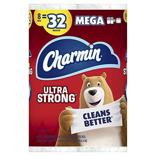 Image of Charmin Ultra Strong Mega Roll 2-Ply Toilet Paper, 264 Sheets Per Roll, 8 Rolls Per Pack, Carton Of 3 Packs