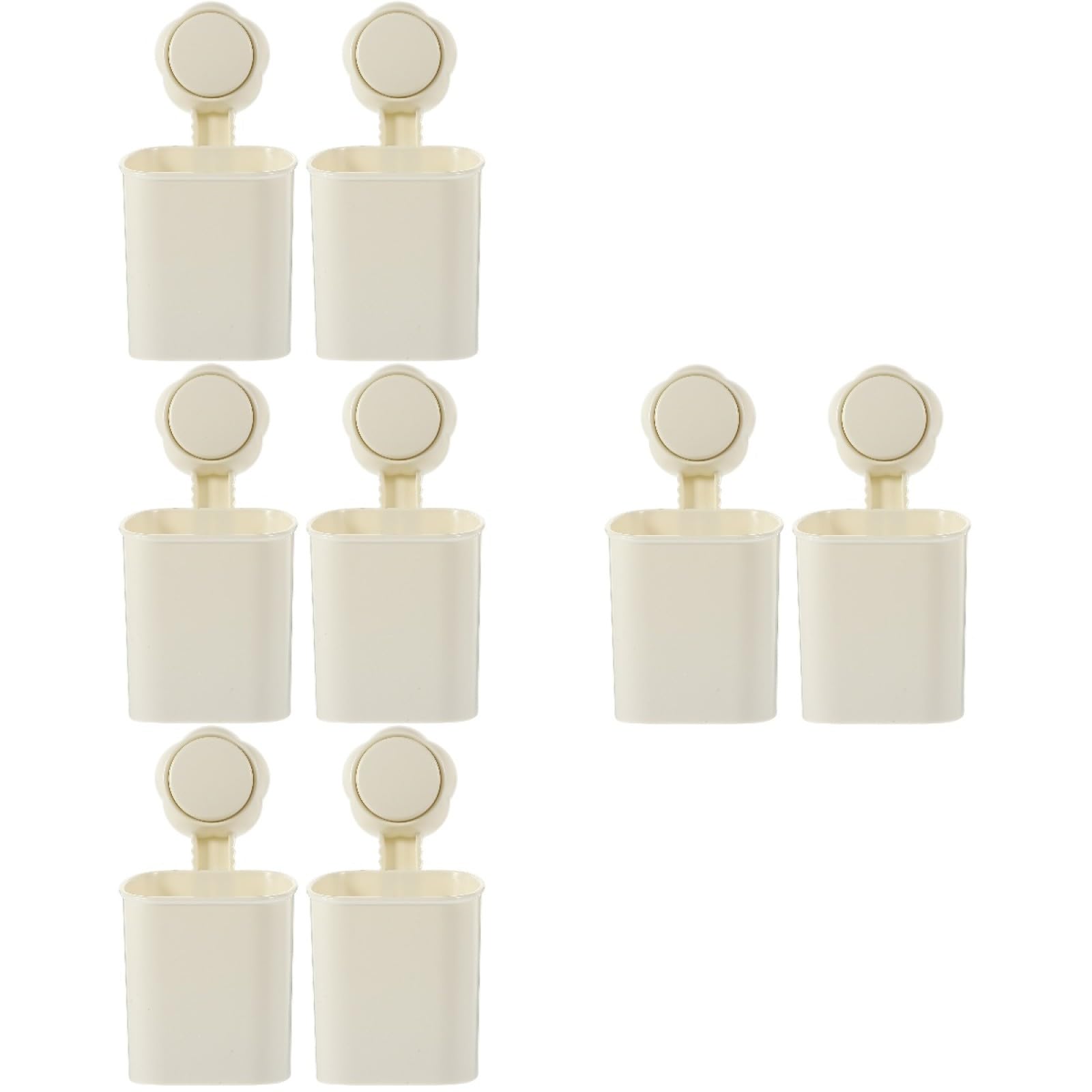 ULTECHNOVO Soporte De Cepillos De Dientes De Pared con Ventosa De Diseño con Drenaje Almacenamiento Multiusos para Baño Y Cocina Compatible Mayoría De Cepillos Y 2 Piezas X 4