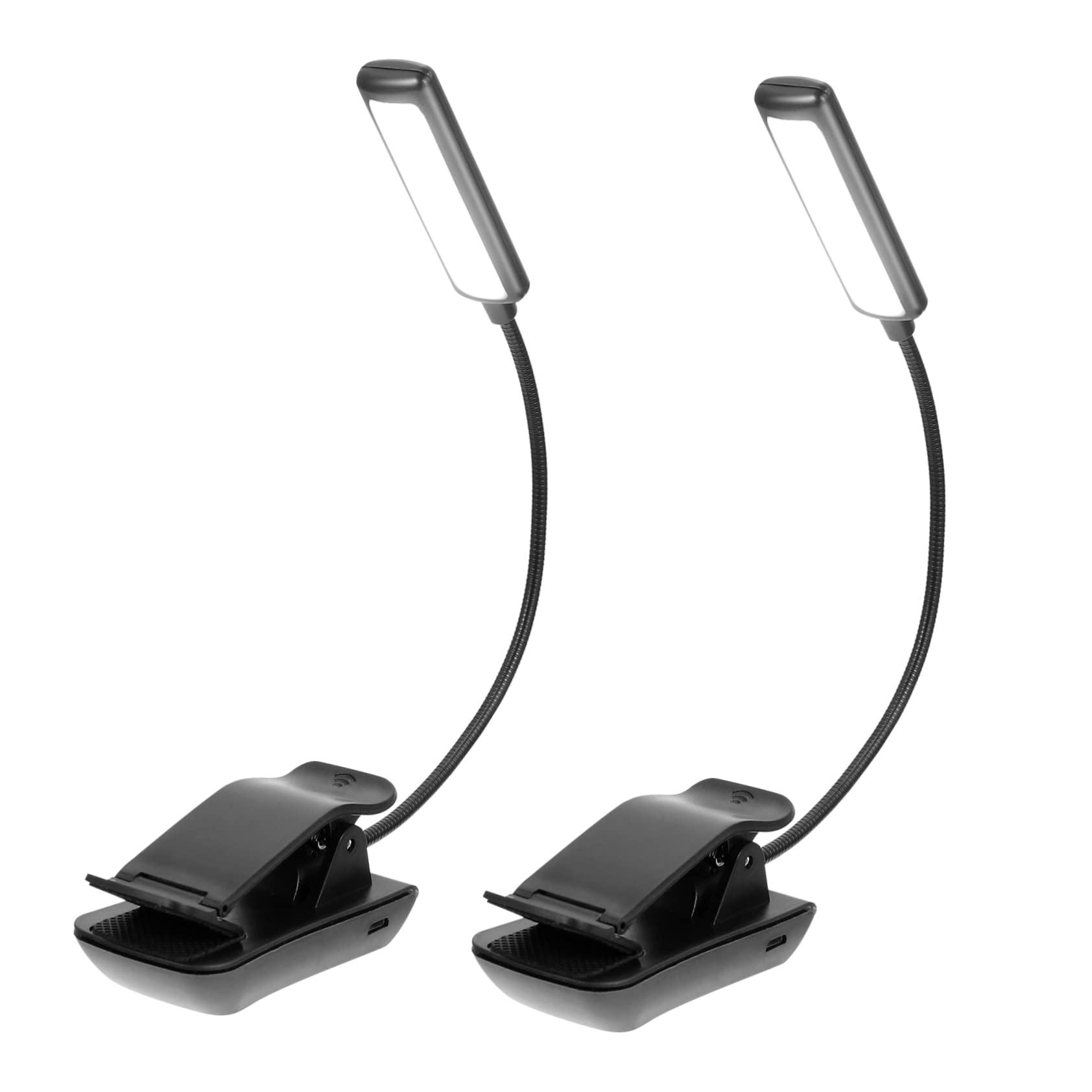 TOBBOMEY Clip-on Reading Light 2 Sets Music Score Lamp Rechargeable Bedside Lamp Boys and Girls Book Light Clip for Piano