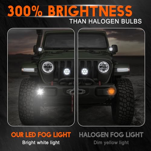 Fog Light Bulb 3.5 Inch Pair LED Front Bumper Fog Driving Lamp Light For Honda CR-V CRV 2012 2013 2014,6000k,Pack of 2 - Image 3