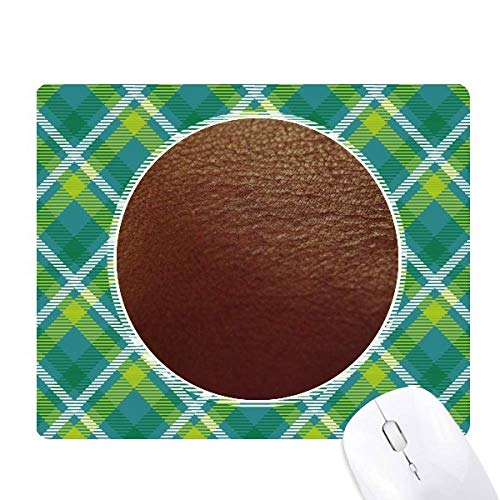 Tapis de souris en cuir marron d'exception avec motif abstrait vert élégant