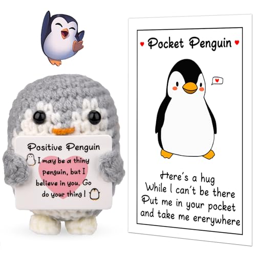 Pipihome Positive Penguin Doll, Christmas Stocking Filler, Women's Pocket Hug Penguin