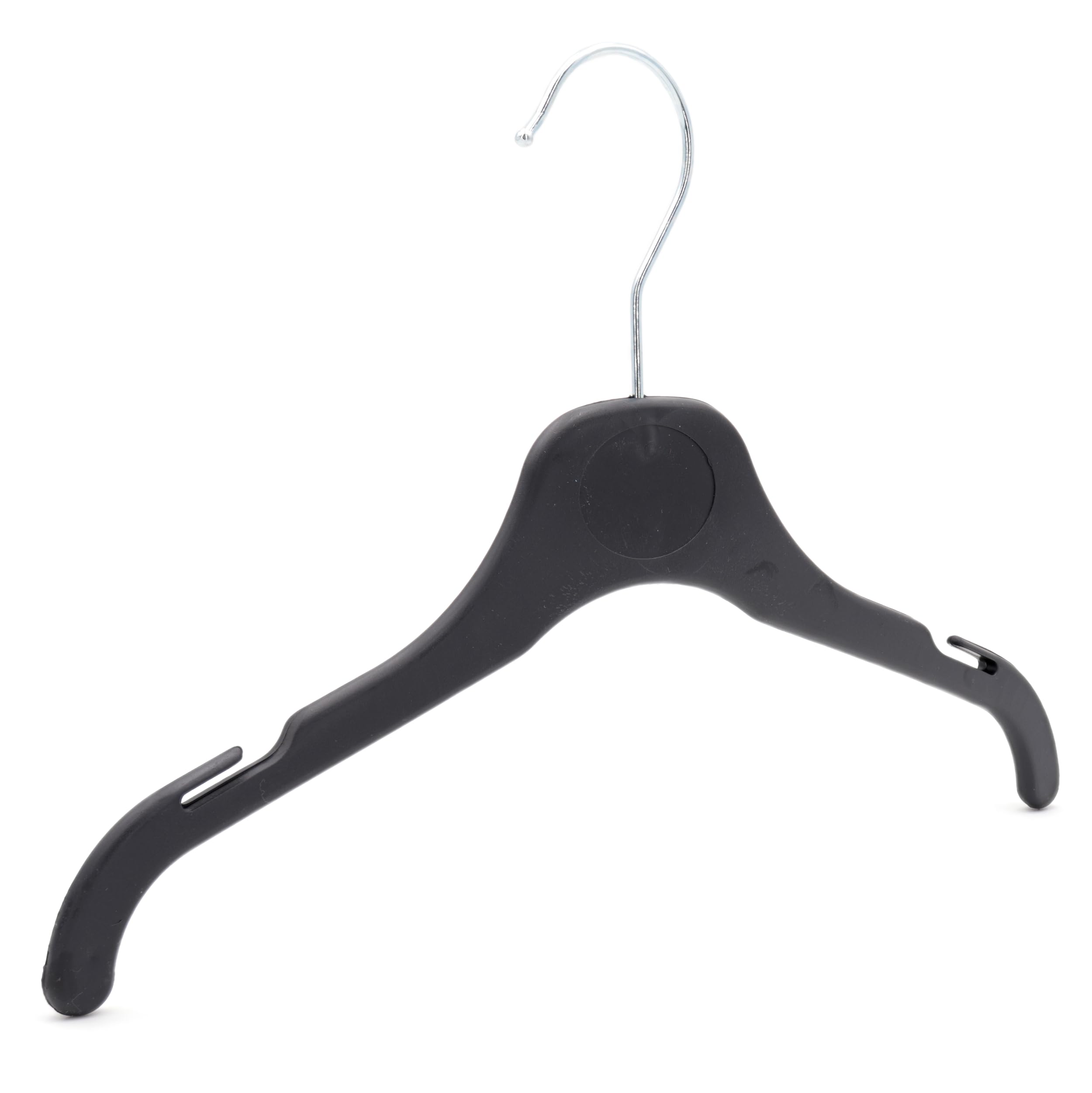20 Plastic Childrens Coat Hangers, Tops, Dress, Shirt Garment Clothes Hanger-Choose Colour & Size (30cm (Kids), Black)