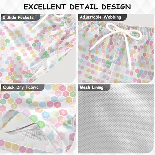 Boys Swim Trunks Hexagons Shades Pink Toddler Swim Shorts Boys Bathing Suit Swimsuit Toddler Boy Swimwear 2T 202c16233